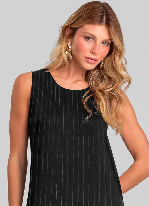 Dianna - Vestido Midi Feminino em Viscotorcion Preto 3