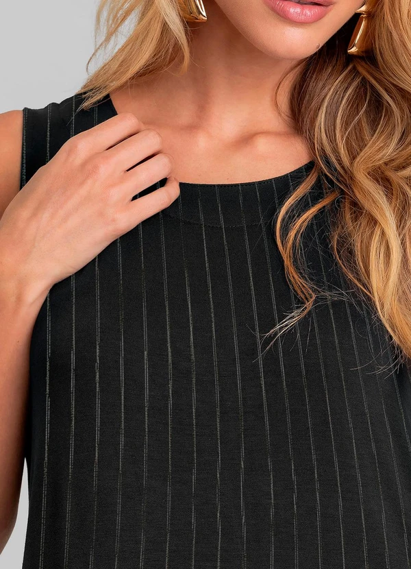 Dianna - Vestido Midi Feminino em Viscotorcion Preto 4