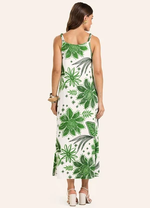 Endless - Vestido Midi Feminino em Viscotorcion Verde - ENDLESS