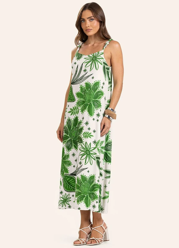 Endless - Vestido Midi Feminino em Viscotorcion Verde 3