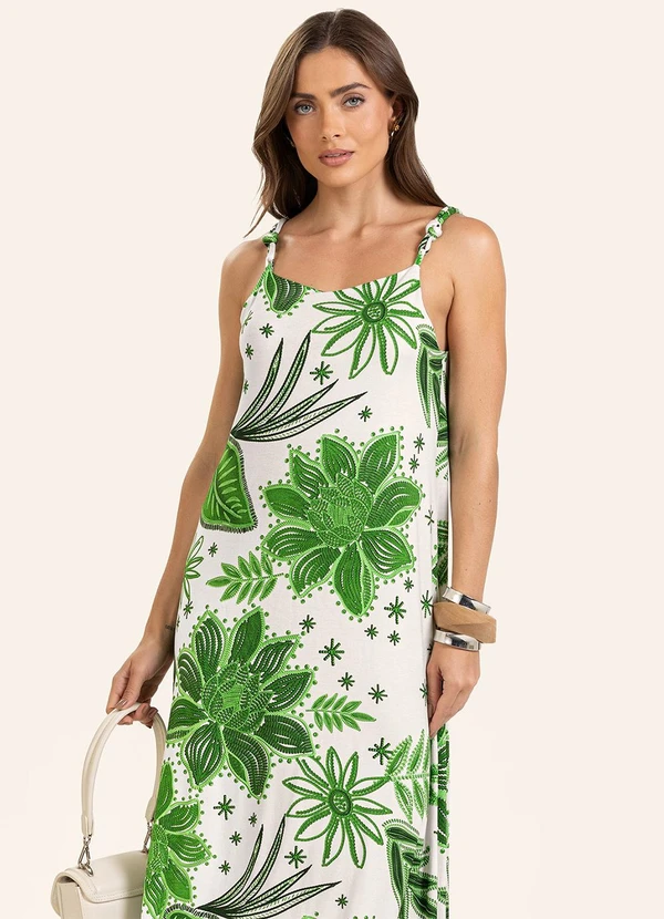 Endless - Vestido Midi Feminino em Viscotorcion Verde 4
