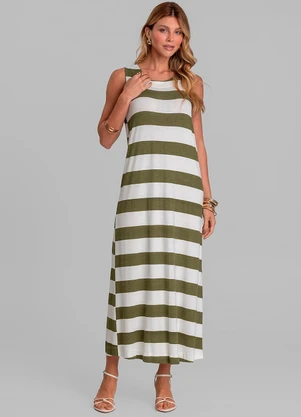 Dianna - Vestido Midi Feminino em Viscotorcion Verde - DIANNA