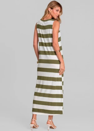 Dianna - Vestido Midi Feminino em Viscotorcion Verde - DIANNA