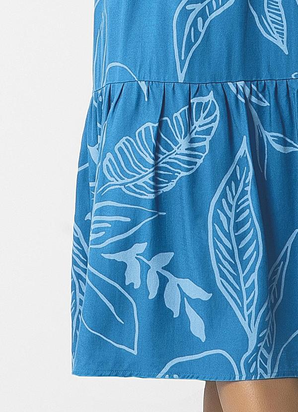 Habana - Vestido Midi Feminino Estampado Azul 3