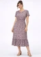 Select - Vestido Midi Feminino Estampado Helanca Azul - variação: Bege