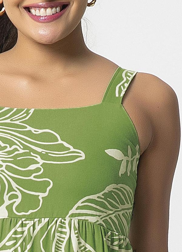 Habana - Vestido Midi Feminino Estampado Verde 3