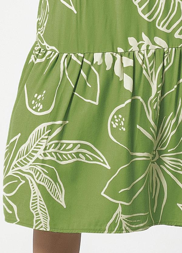 Habana - Vestido Midi Feminino Estampado Verde 4