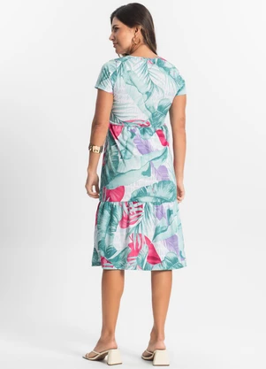 Select - Vestido Midi Feminino Estampado Verde - SELECT
