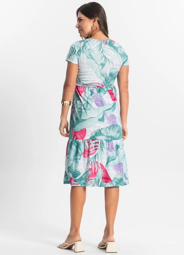 Select - Vestido Midi Feminino Estampado Verde 2