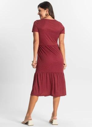 Select - Vestido Midi Feminino Estampado Vermelho - SELECT
