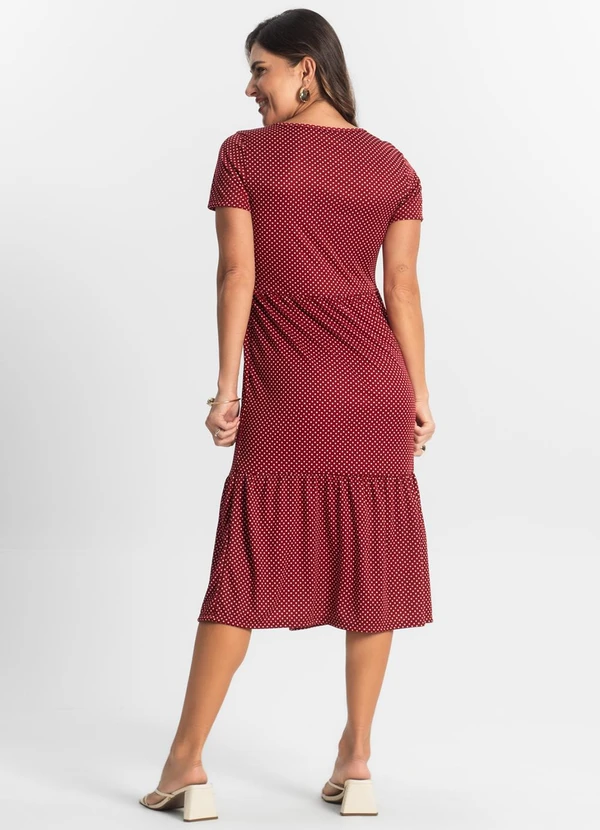 Select - Vestido Midi Feminino Estampado Vermelho 2