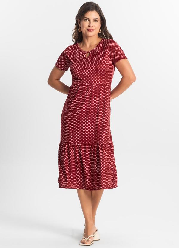 Select - Vestido Midi Feminino Estampado Vermelho 3