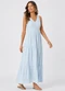 Rovitex - Vestido Midi Feminino Listrado Preto - variação: Azul