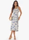 Rovitex - Vestido Midi Feminino Meia Malha Estampado Azul - variação: Azul