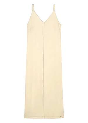 Marialícia - Vestido Midi Feminino Minimalista Amarelo - MARIALÍCIA