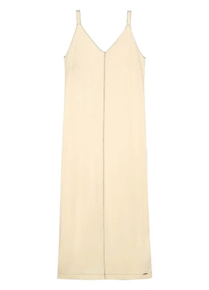 Marialícia - Vestido Midi Feminino Minimalista Amarelo - MARIALÍCIA