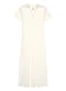 Marialícia - Vestido Midi Feminino Polo Decote V Bege - variação: Bege