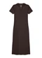 Marialícia - Vestido Midi Feminino Polo Decote V Bege - variação: Marrom