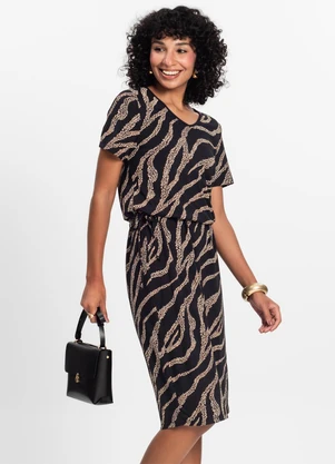 Select - Vestido Midi Feminino Preto - SELECT