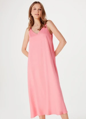 Hering - Vestido Midi Feminino Rosa Medio - HERING