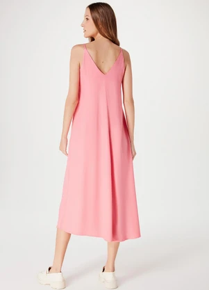 Hering - Vestido Midi Feminino Rosa Medio - HERING