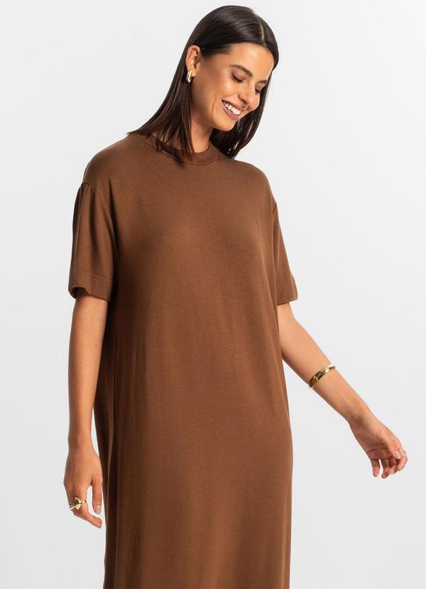 Rovitex - Vestido Midi Feminino Marrom 4