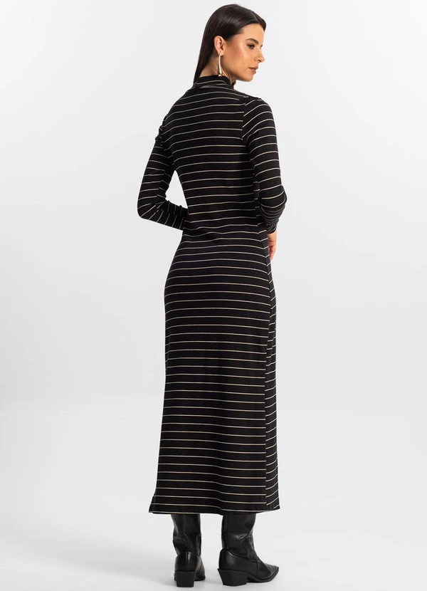 Rovitex - Vestido Midi Feminino Preto 2