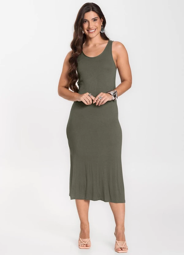 Select - Vestido Midi Feminino Verde