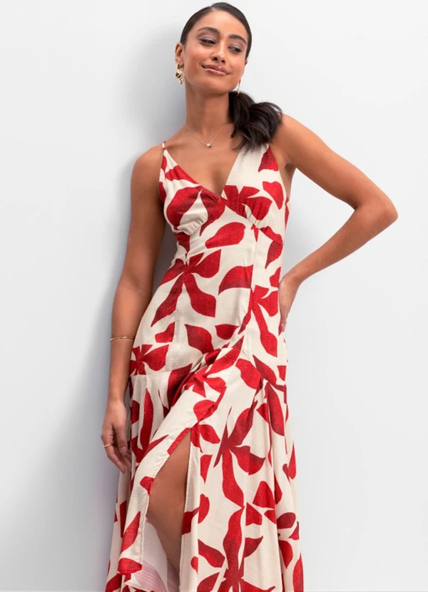 Essendi - Vestido Midi Feminino Vermelho 3