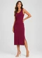 Select - Vestido Midi Feminino em Malha Visco Verde - variação: Vermelho