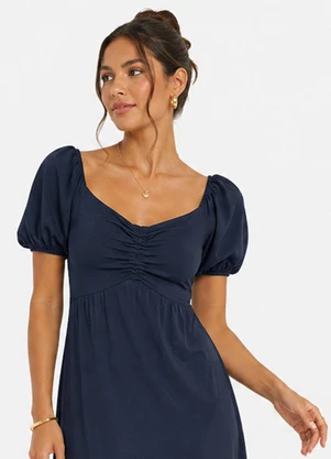 Infinita Cor - Vestido Midi Feminino Visco Premiere Azul - INFINITA COR