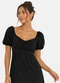Infinita Cor - Vestido Midi Feminino Visco Premiere Rosa - variação: Preto