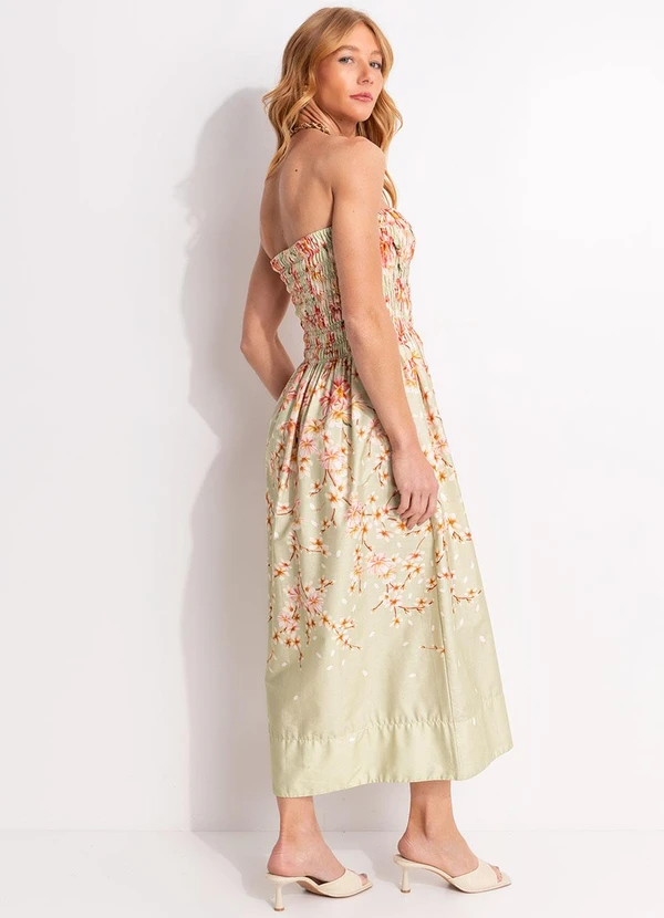 Farm - Vestido Midi Flor de Cerejeira Verde 2