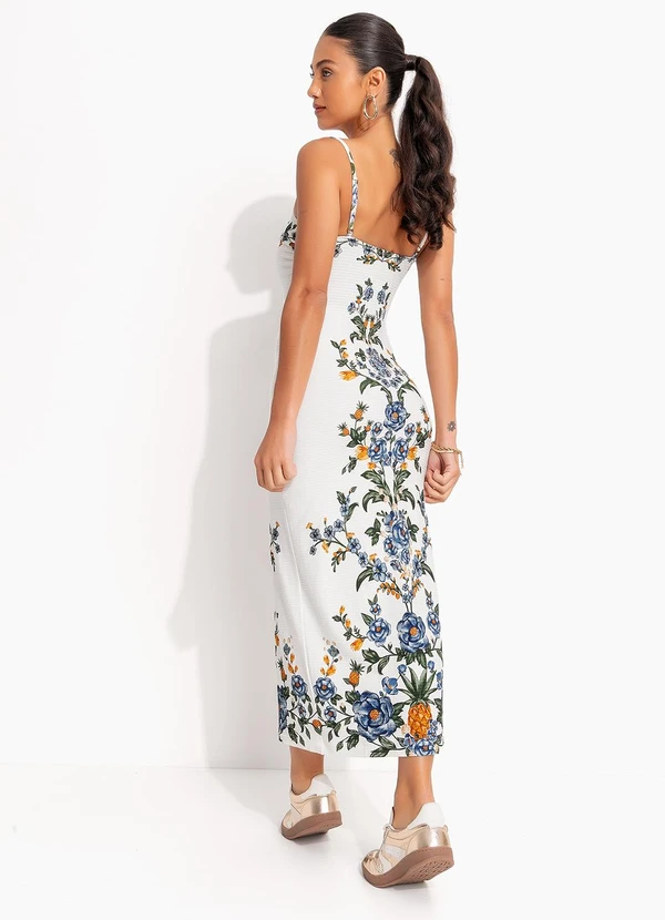 Farm - Vestido Midi Floral Penelope Off White 9