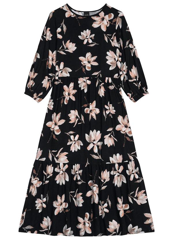 Malwee - Vestido Midi Floral Preto 3