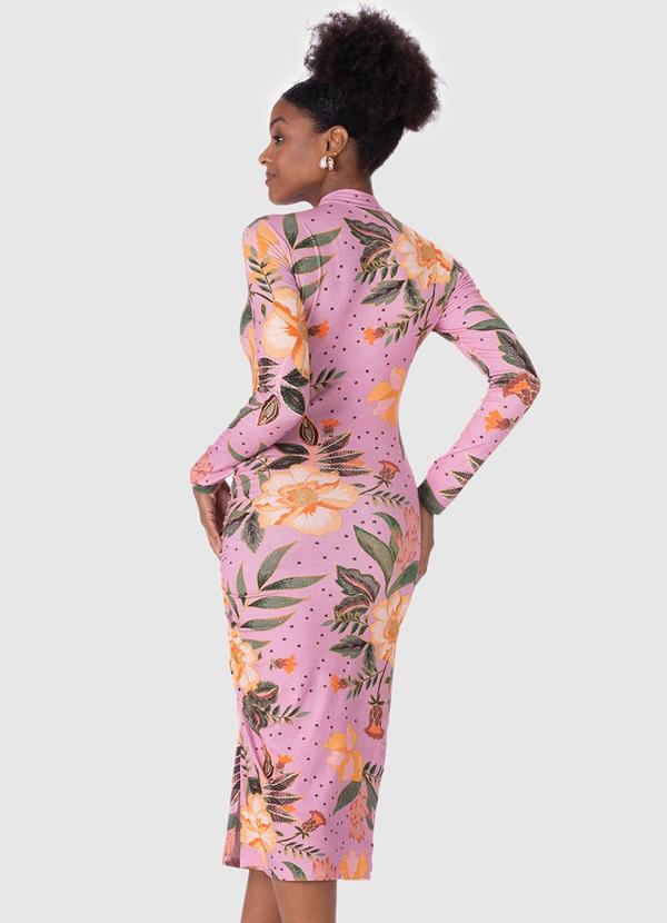 Malwee - Vestido Midi Floral Rosa 2