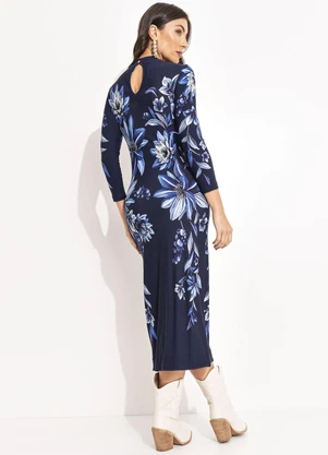 Farm - Vestido Midi Floral Tati Azul - FARM