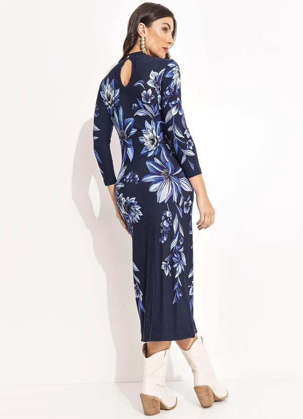 Farm - Vestido Midi Floral Tati Azul 2