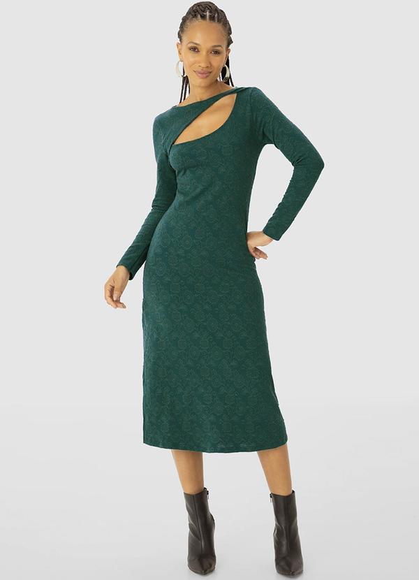 Enfim - Vestido Midi Floral Verde