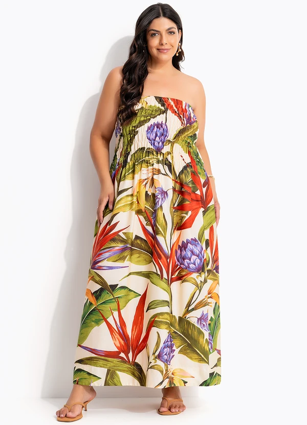 Farm - Vestido Midi Florarte Bege 11