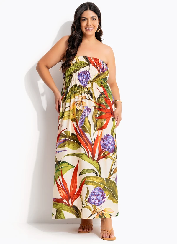 Farm - Vestido Midi Florarte Bege 8