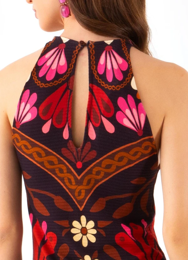 Farm - Vestido Midi Florejo Marrom 4