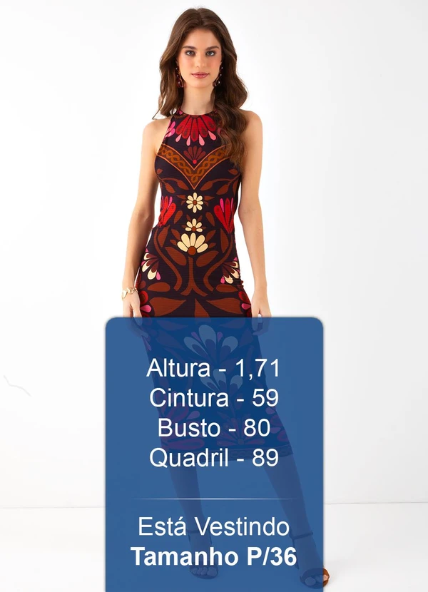 Farm - Vestido Midi Florejo Marrom 5