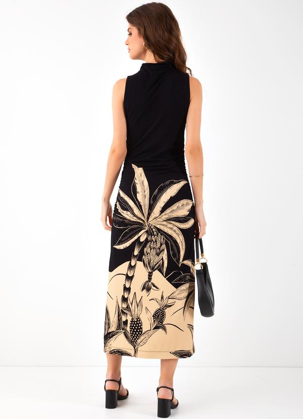 Farm - Vestido Midi Floresta Praiana Preto 2