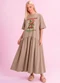 Angel - Vestido Midi Framboise em Piquet Marrom - variação: Marrom