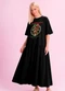 Angel - Vestido Midi Framboise em Piquet Marrom - variação: Preto