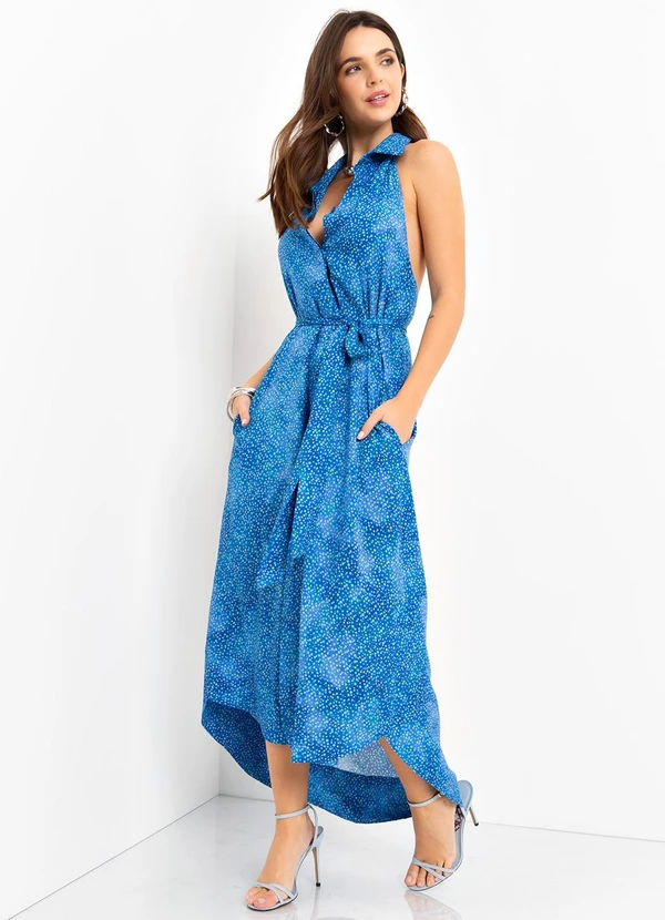 Mob - Vestido Midi Frente Única Estampado