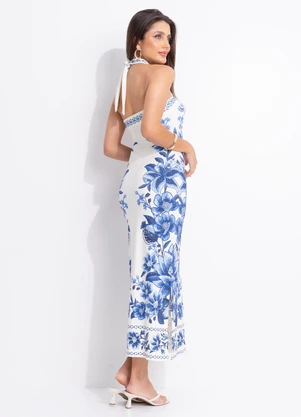 Farm - Vestido Midi Fruta de Verão Off White - FARM