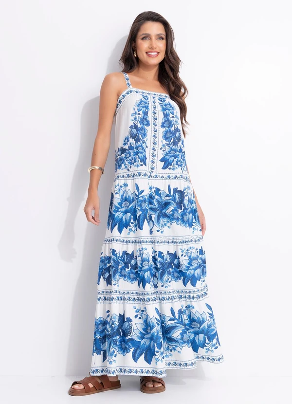 Farm - Vestido Midi Fruta de Verão Off White