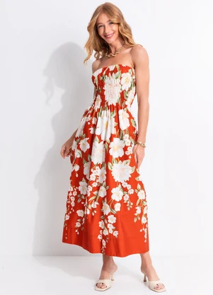 Farm - Vestido Midi Gabrielle Vermelho - FARM